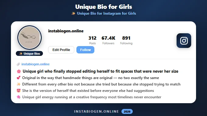 Unique Bio for Instagram for Girls